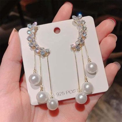 Luxury Elegant Imitation Pearl Long Tassel Earrings