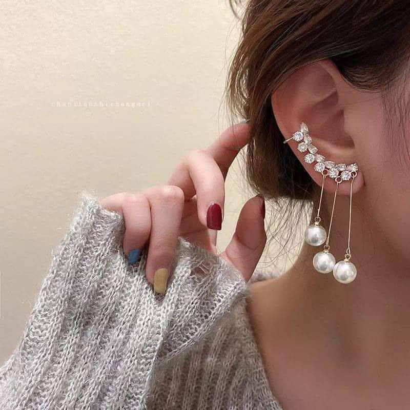 Luxury Elegant Imitation Pearl Long Tassel Earrings - Image 3