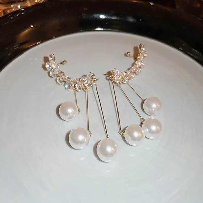 Luxury Elegant Imitation Pearl Long Tassel Earrings - Image 4